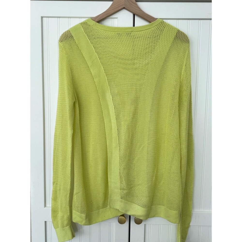 CAbi Lime Green/Yellow Open-Knit Pullover Sweater - Size M - Picture 5 of 7